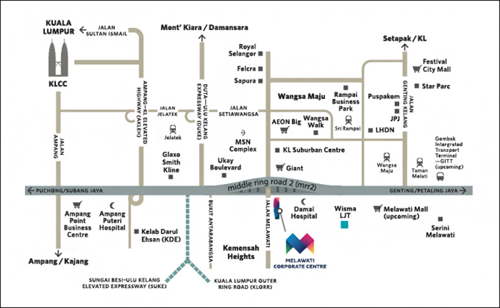 Location Map Melawati Corporate Center 